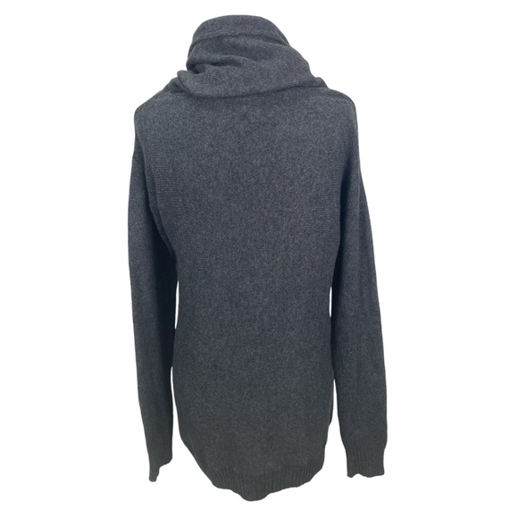 JERSEY by JACOB Womens Cowl Neck Sweater with Drawstring Grey Size Small - Picture 2 of 11